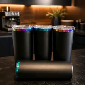 20oz Skinny tumbler Chroma plated w/lid&straw