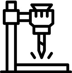 Silhouette of a person holding a torch.