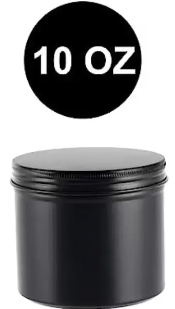 Close-up of a black cylindrical container with a screw-on lid.
