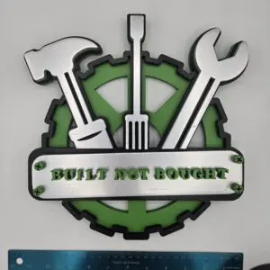 Logo with tools and 'Build Not Borrow' text.