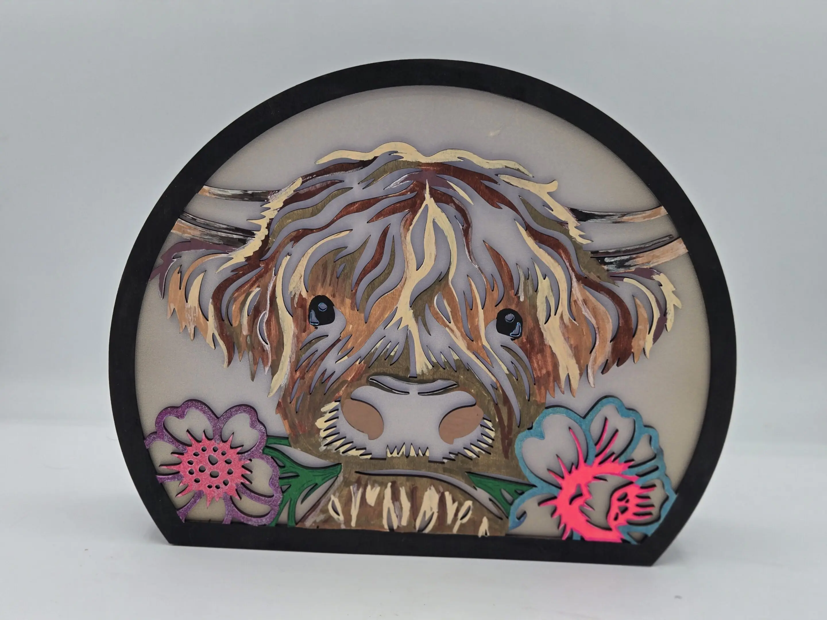 Whimsical Highland cow decorative wall art