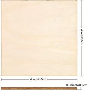 Square plywood panel measuring 6 inches by 6 inches with thickness of 0.08 inches.