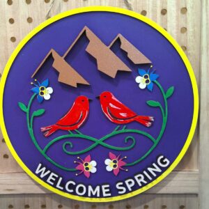 Welcome spring door hanger